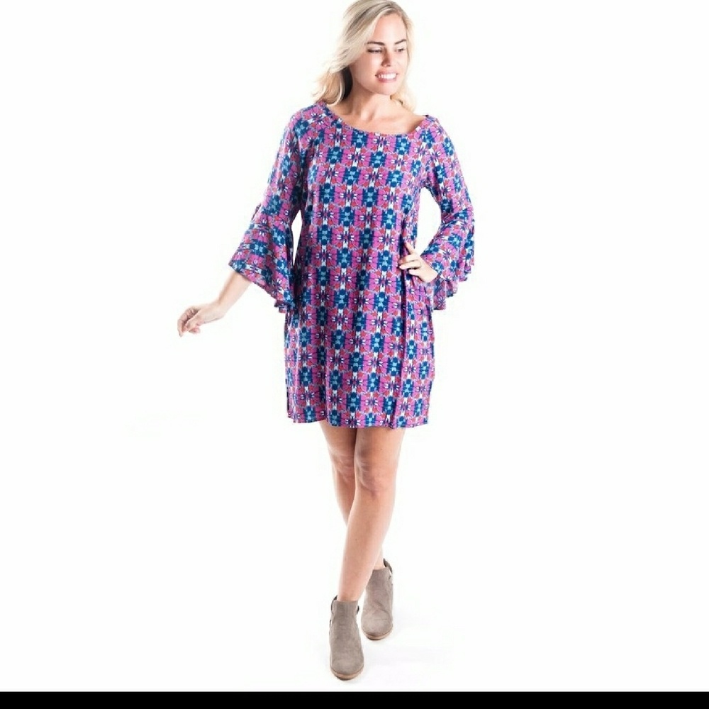 NWT Flared Sleeves BELLA Dress by All For Color